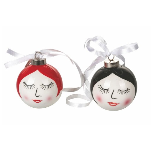 Set 6 ornamente de Crăciun din dolomită VDE Tivoli 1996 Fantasy, ø 7 cm