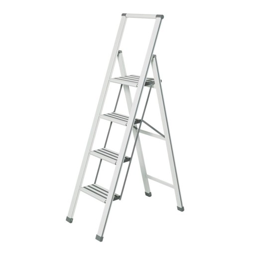 Scără pliantă Wenko Ladder, înălțime 153 cm, alb