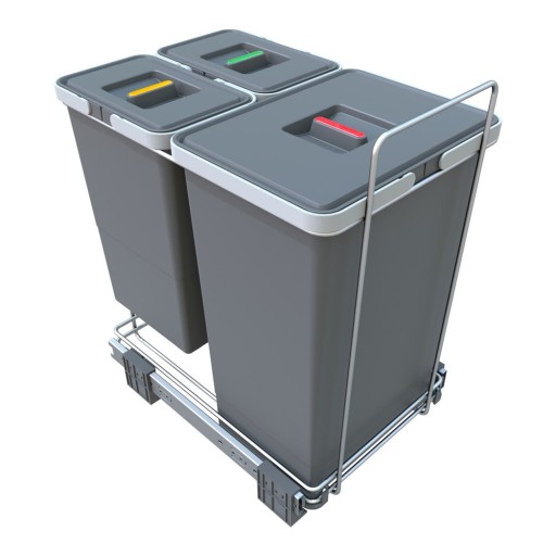Coș de gunoi din plastic pentru deșeuri sortate/încorporat 24 + 8 + 8 l Ecofil - Elletipi