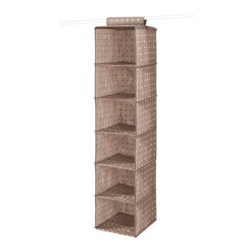 Organizator pentru dulap Compactor Dots, 6 compartimente, bej