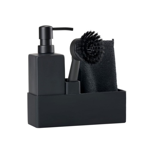 Suport pentru accesorii de spălat negru din silicon – Zone