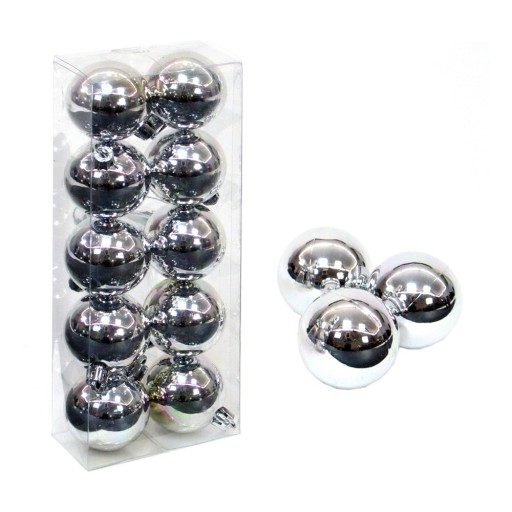 Set 10 globuri argintii de Crăciun Navidad Casa Selección, ø 5 cm