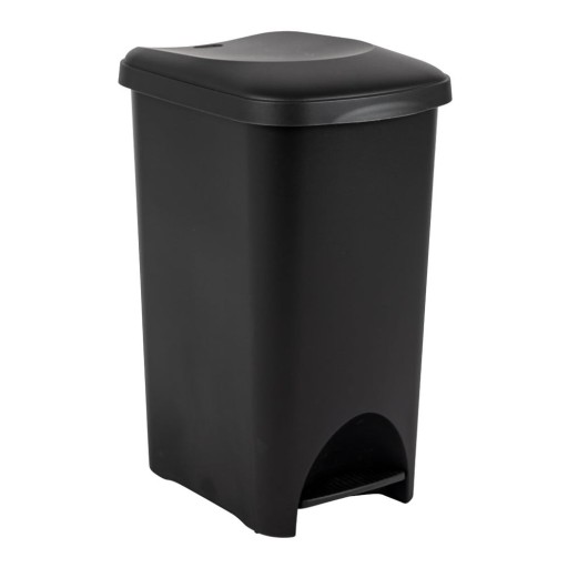 Coș cu pedală din plastic negru 40 l - Addis
