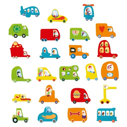 Set de autocolante pentru copii Djeco „Mașinuțe”