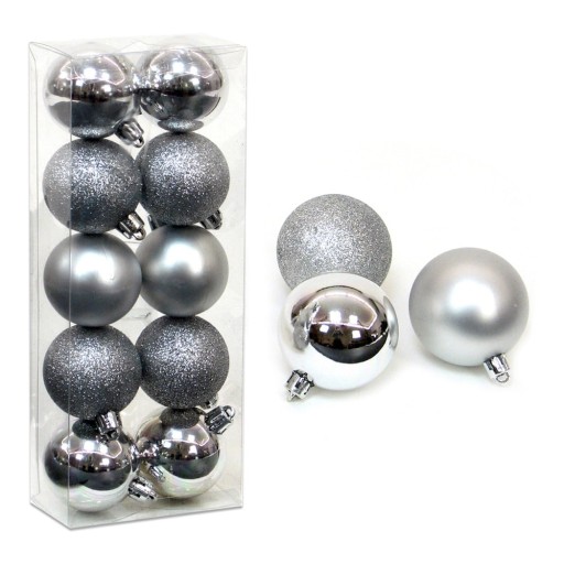 Set 10 globuri argintii de Crăciun Navidad Casa Selección, ø 5 cm