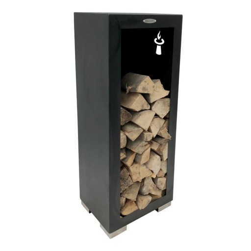Ladă de lemne din oțel Remundi, lățime 50 cm, negru