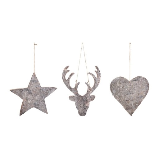 Set 3 decorațiuni suspendate Côté Table Christmas Ecorce