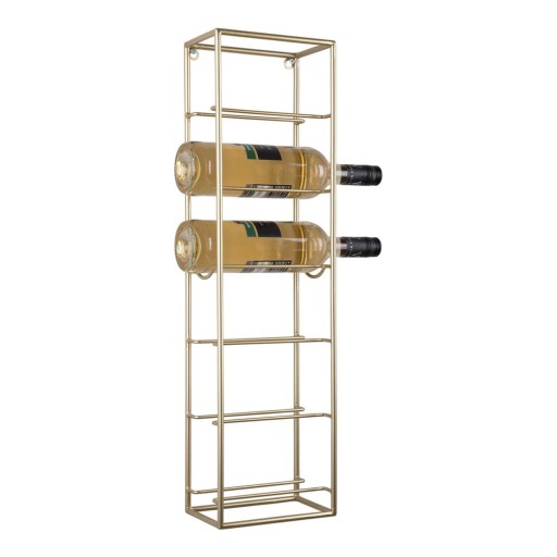 Raft pentru sticle de vin auriu pentru perete din metal număr sticle 6 Single – PT LIVING