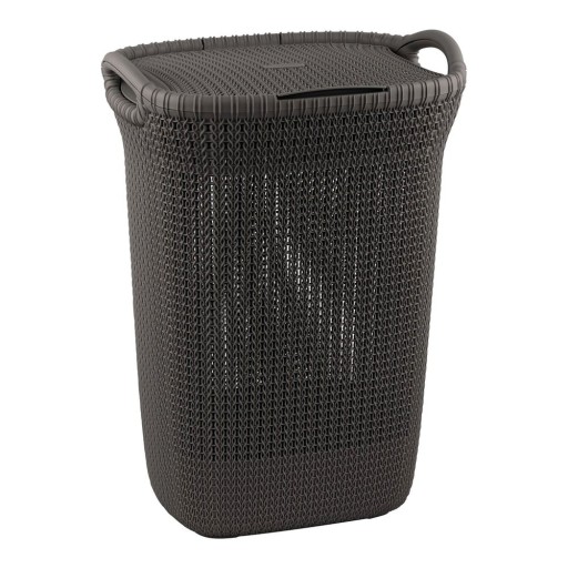 Coș pentru rufe murdare Curver Knit Hamper, 57 l, gri închis