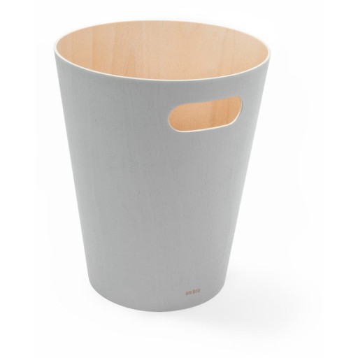 Coș de gunoi gri deschis din lemn 7,5 l Woodrow – Umbra