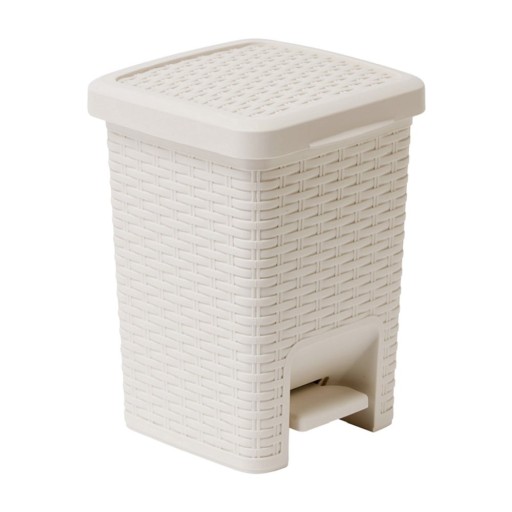 Coș cu pedale pentru baie Addis Rattan Pedal Bin Calico, 6 l, crem
