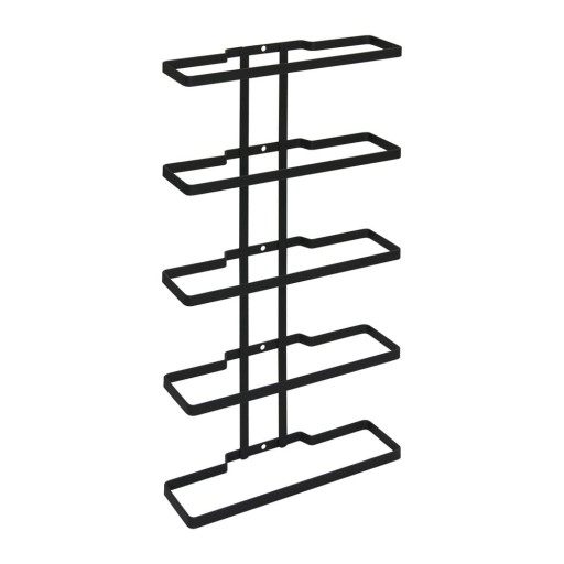 Raft pentru 5 sticle de vin negru pentru perete din metal Lava – Metaltex