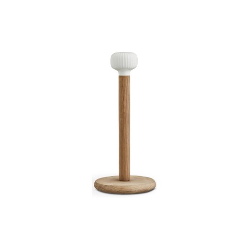 Suport prosoape de hârtie din lemn de stejar cu detaliu din porțelan alb Kähler Design Hammershoi