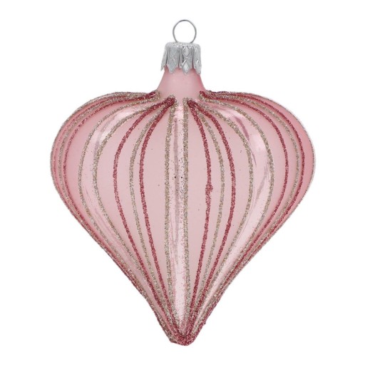 Ornamente de Crăciun suflate manual 3 buc. din sticlă 9 cm Heart – Ego Dekor