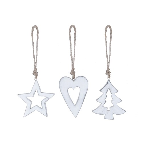 Set de 3 ornamente albe de Crăciun Ego Dekor