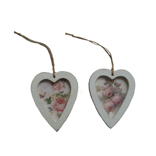 Set 2 inimi decorative de agățat Antic Line