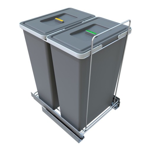 Coș de gunoi din plastic pentru deșeuri sortate/încorporat 35 + 35 l Ecofil - Elletipi
