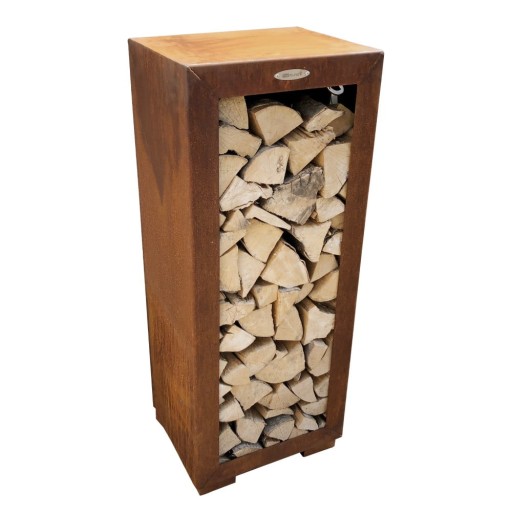 Ladă de lemne din oțel Remundi, lățime 50 cm, maro