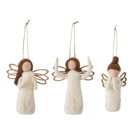 Ornamente de Crăciun 3 buc. din lână 13 cm Pavla – Bloomingville