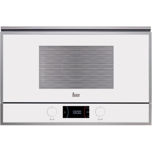 Cuptor cu microunde incorporabil Teka ML 822 BIS cu 22 litri  9 retete presetate  850W  baza ceramica  grill 1200W rabatabil  balama stanga  inox anti-pata/cristal alb