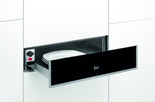 Sertar termic telescopic incorporabil Teka CP 15 GS   6 farfurii  10 cm  30-80 grade  430 W  cristal negru cu rama inox anti-pata