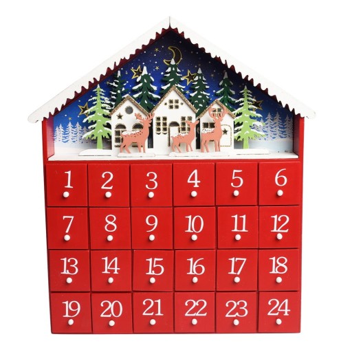 Calendar Advent Red House LED – Rex London