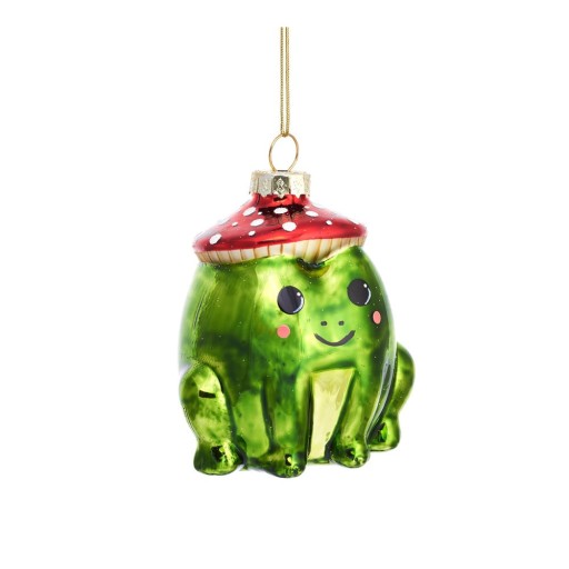 Ornament de Crăciun lucrat manual din sticlă 7 cm Frog – Sass & Belle