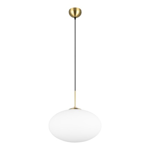 Lustră albă/aurie cu abajur din sticlă ø 40 cm Fomento – Trio