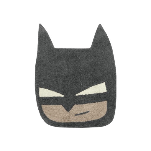 Covor pentru copii negru lavabil/țesut manual din lână 90x120 cm BatBoy – Lorena Canals