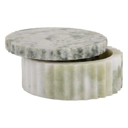 Cutie de depozitare verde-deschis din piatră decorativă ø 15x6 cm Marble – PT LIVING