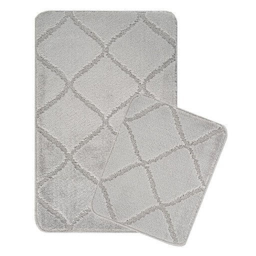 Covorașe de baie gri-deschis 2 buc. 50x80 cm Cizgili – Foutastic