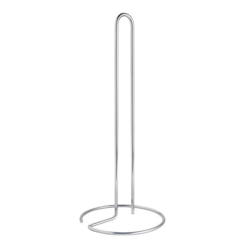 Suport vertical pentru prosoape de bucătărie din hârtie argintiu lucios din oțel ø 14 cm Luxy – Metaltex