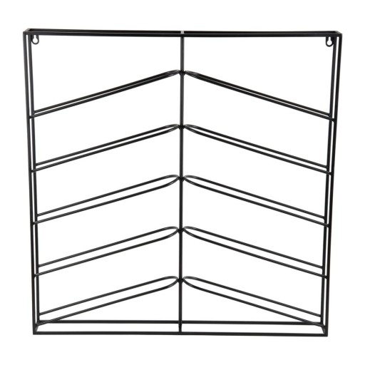 Raft pentru sticle de vin negru pentru perete din metal număr de sticle 10 67x66x7,5 cm Cuadro – PT LIVING