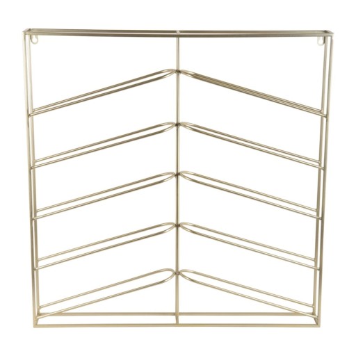 Raft pentru sticle de vin auriu pentru perete din metal număr de sticle 10 67x66x7,5 cm Cuadro – PT LIVING