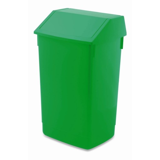 Coș de gunoi verde de reciclat din plastic 60 l – Addis