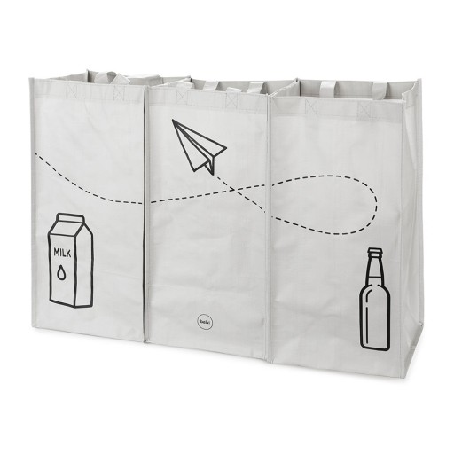 Set de pungi albe pentru reciclare 3 buc. 3x20 l din plastic Tidy Trash – Balvi