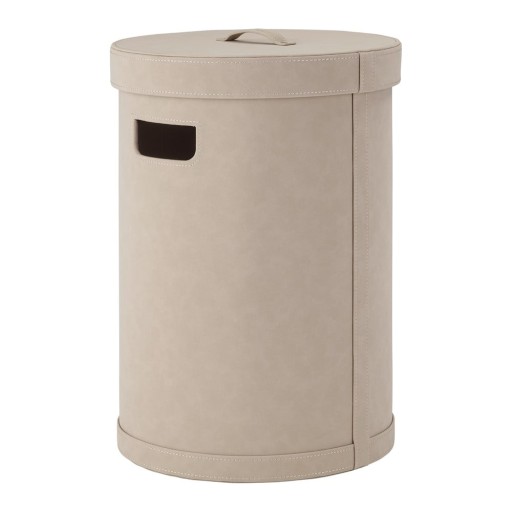 Coș de rufe bej din piele artificială Sahla M – Blomus