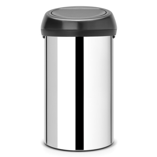 Cos de gunoi cu soft touch, Brabantia, Brilliant Steel, 60 L, 40x40x71 cm, otel, argintiu