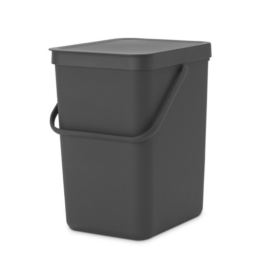 Cos de gunoi, Brabantia, Sort&amp;Go, 25 L, 34x26.5x40 cm, polipropilena, gri