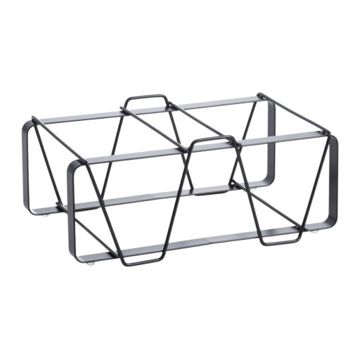 Raft pentru sticle de vin negru din metal număr de sticle 2 30x12x12 cm Cin – Tomasucci