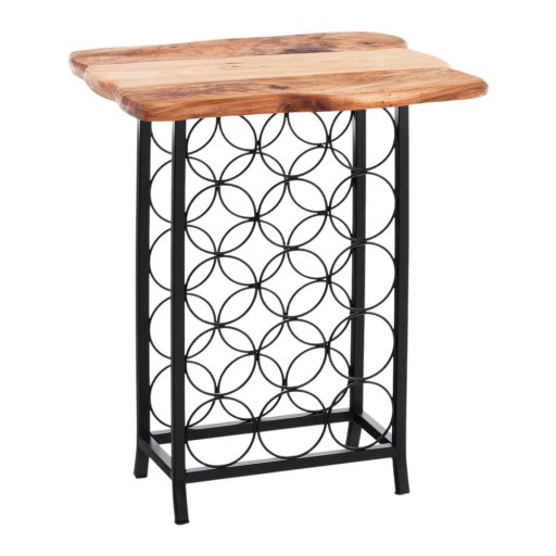 Raft pentru sticle de vin negru-în culoare naturală din metal număr de sticle 15 46x56x35,5 cm Ras – Tomasucci