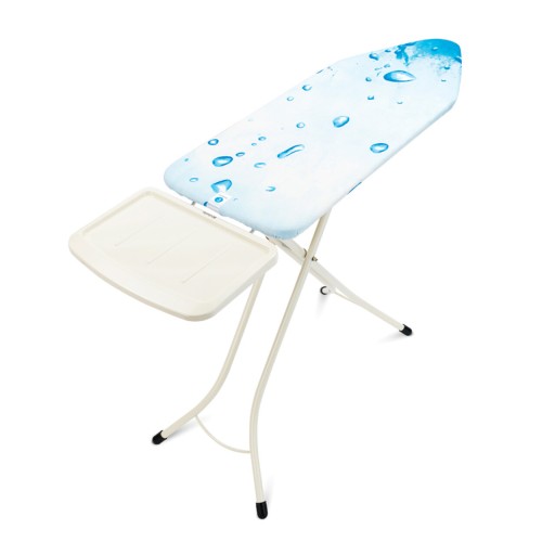 Masa de calcat, Brabantia C, Ice Water, 124x45 cm, 7 pozitii de reglare, cu suport statie de calcat, polipropilena/otel/bumbac