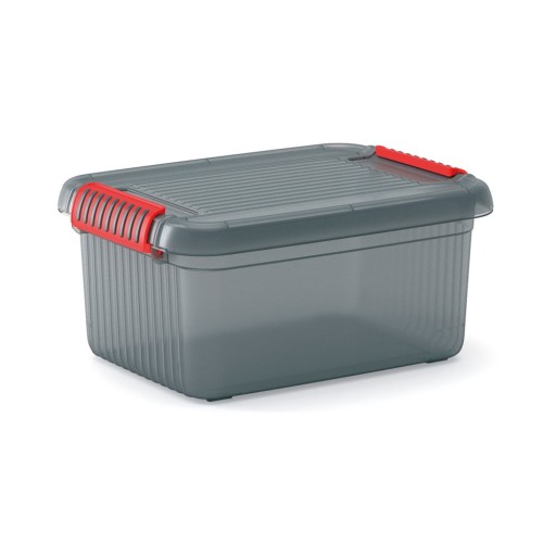 Cutie de depozitare gri din plastic cu capac 39x29x18 cm K Latch Box – KIS