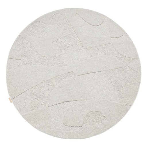 Covor gri deschis rotund din lână ø 133 cm Morphic Botanica – Agnella