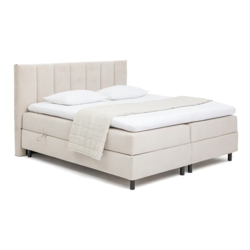 Pat boxspring bej cu spațiu de depozitare 180x200 cm Elva Bold Line – Bonami Selection