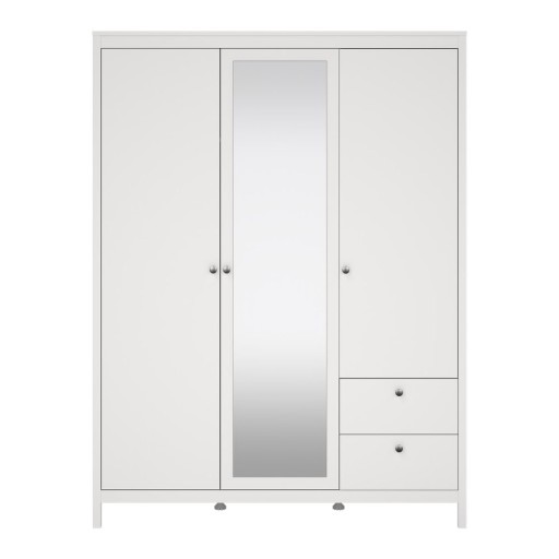Șifonier alb cu oglindă 150x199x58 cm Madrid – Tvilum