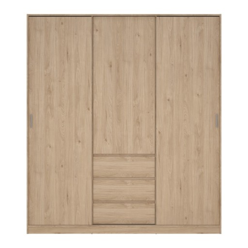 Șifonier în culoare naturală cu aspect de lemn de stejar cu ușă glisantă 177x200x60 cm Naia – Tvilum