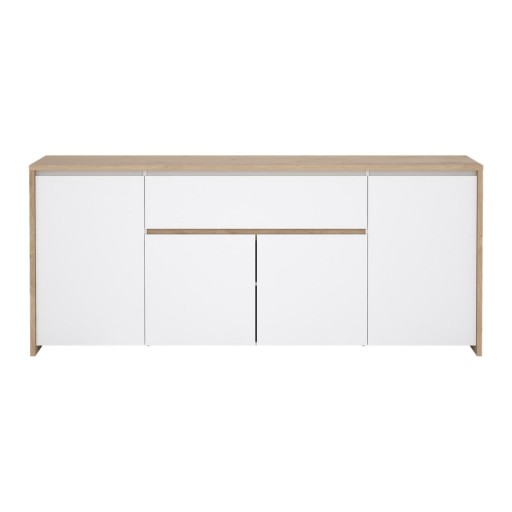 Comodă albă-în culoare naturală cu aspect de lemn de stejar 197x84x48 cm Next – Tvilum