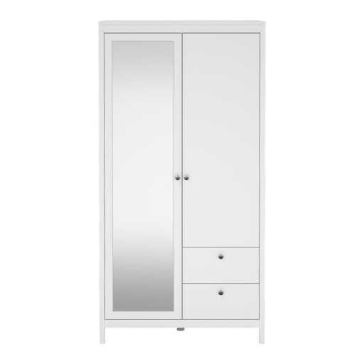 Șifonier alb cu oglindă 102x199x58 cm Madrid – Tvilum