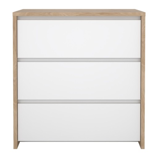 Comodă albă-în culoare naturală cu aspect de lemn de stejar 80x84x48 cm Next – Tvilum